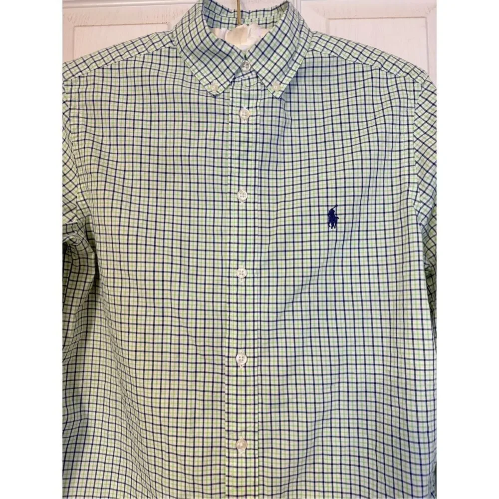 Ralph Lauren Boys Plaid Button Down Shirt Sz. L (14-16) Preppy Classic